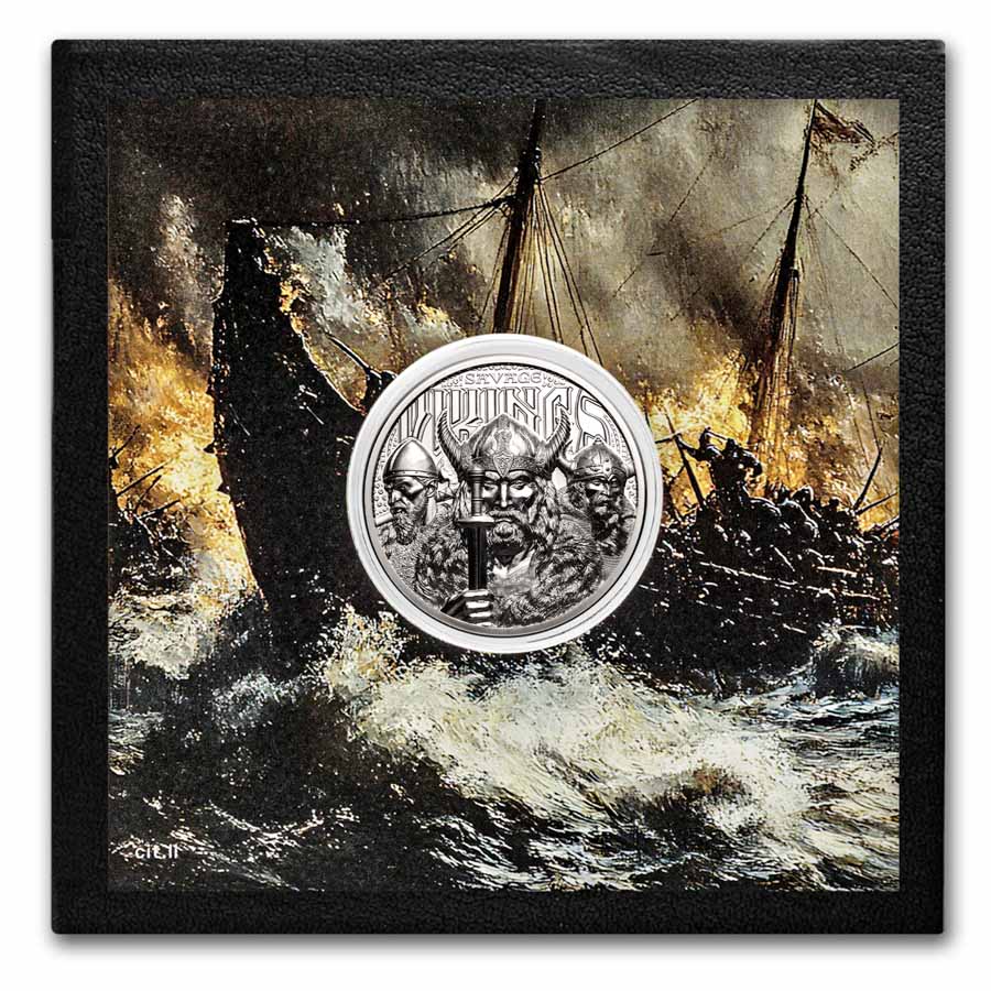 2026 Cook Islands 1 oz Silver Savage Vikings Proof (w/ Box & COA